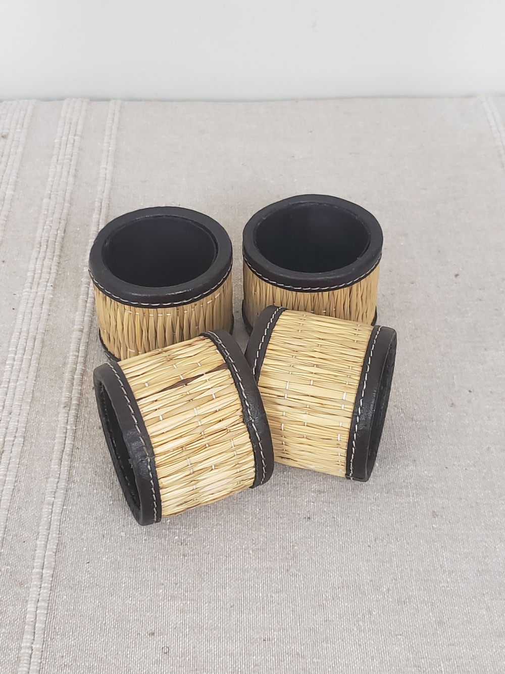 Vintage Tropical Woven Napkin Rings
